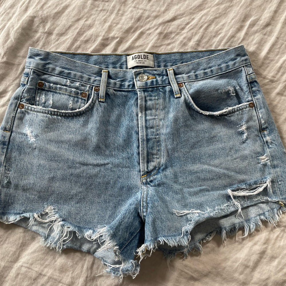 Agolde Women's Blue Denim Shorts